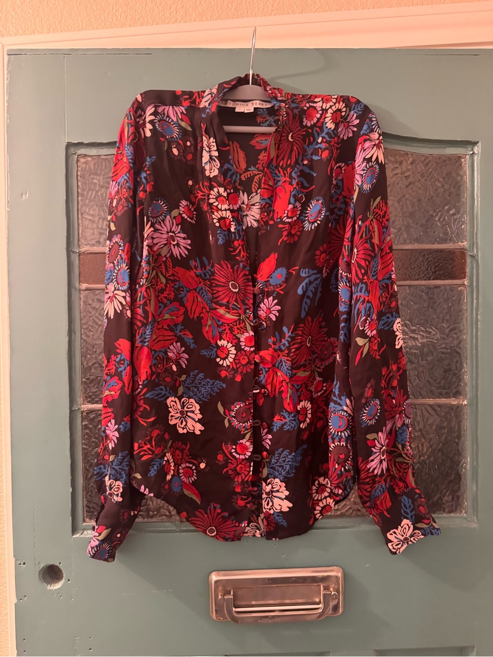 Veronica Beard Angelica Blouse Black Multi - Picture 5 of 6